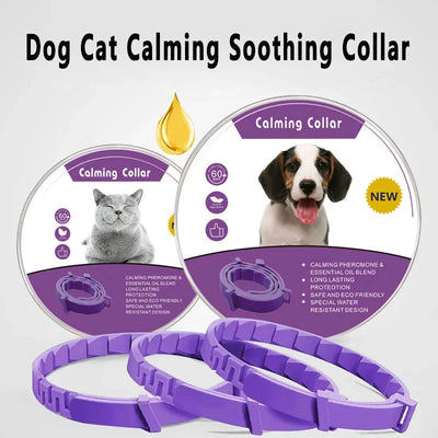 Calming Collar for Cats Pet Calming Pheromone Collar for Cats Dogs Calming Collar for Anxiety Effective Relieve Anxiety Stress