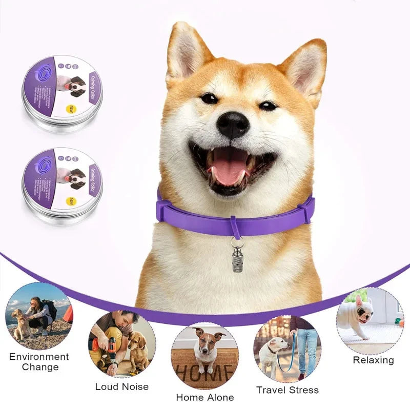 Calming Collar for Cats Pet Calming Pheromone Collar for Cats Dogs Calming Collar for Anxiety Effective Relieve Anxiety Stress