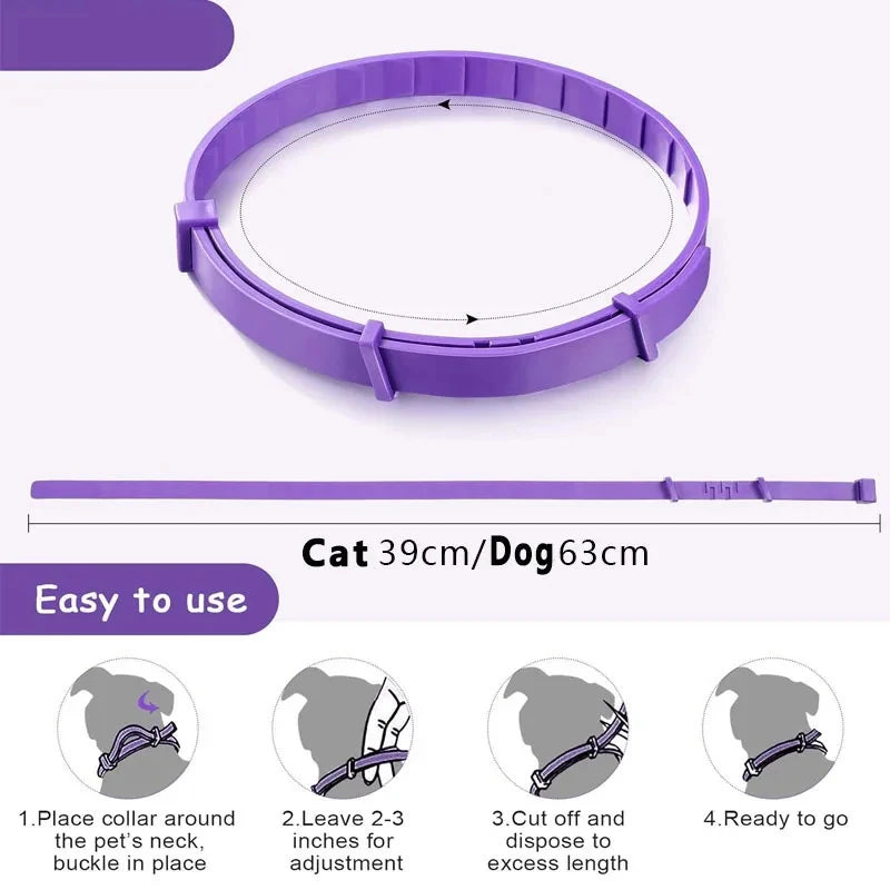 Calming Collar for Cats Pet Calming Pheromone Collar for Cats Dogs Calming Collar for Anxiety Effective Relieve Anxiety Stress