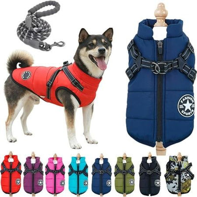 3-in-1 Dog Jacket – Warm Coat with Built-In Harness